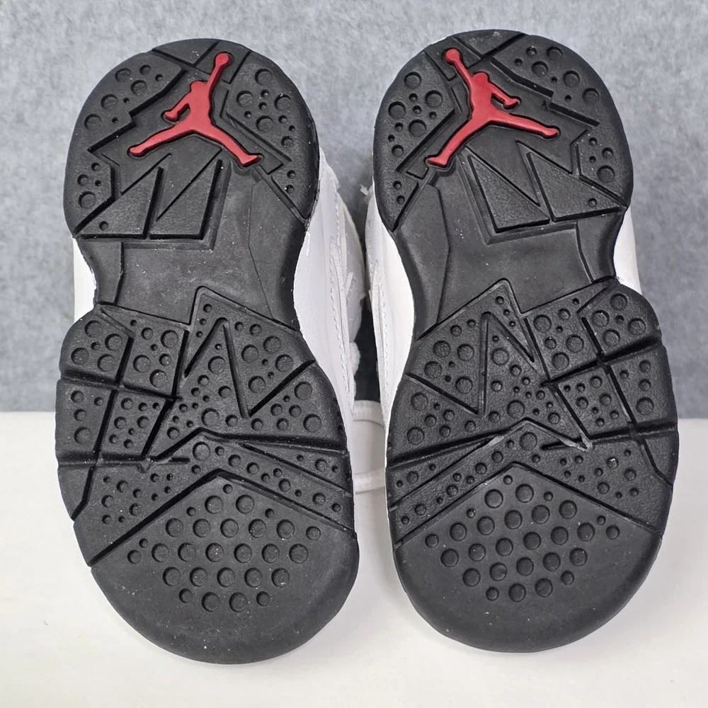 Air Jordan True Flight TD in the White/Gym Red/Black-Wolf Grey - Baby Size 4C